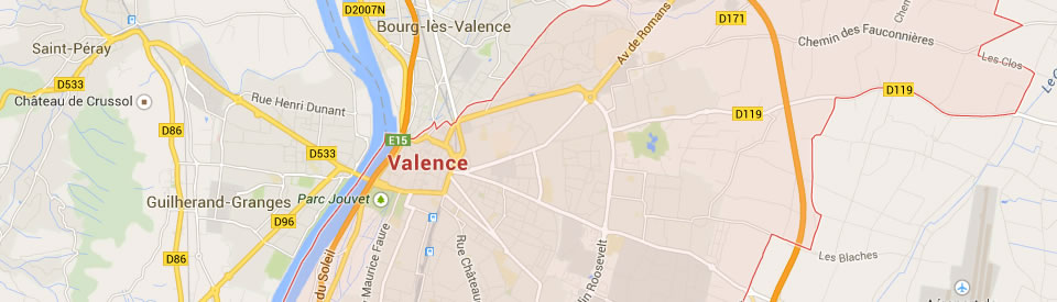 Carte de Valence  Drôme